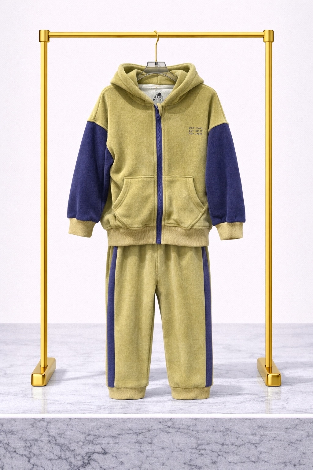 Детский спортивный костюм (оливковый с контрастом)