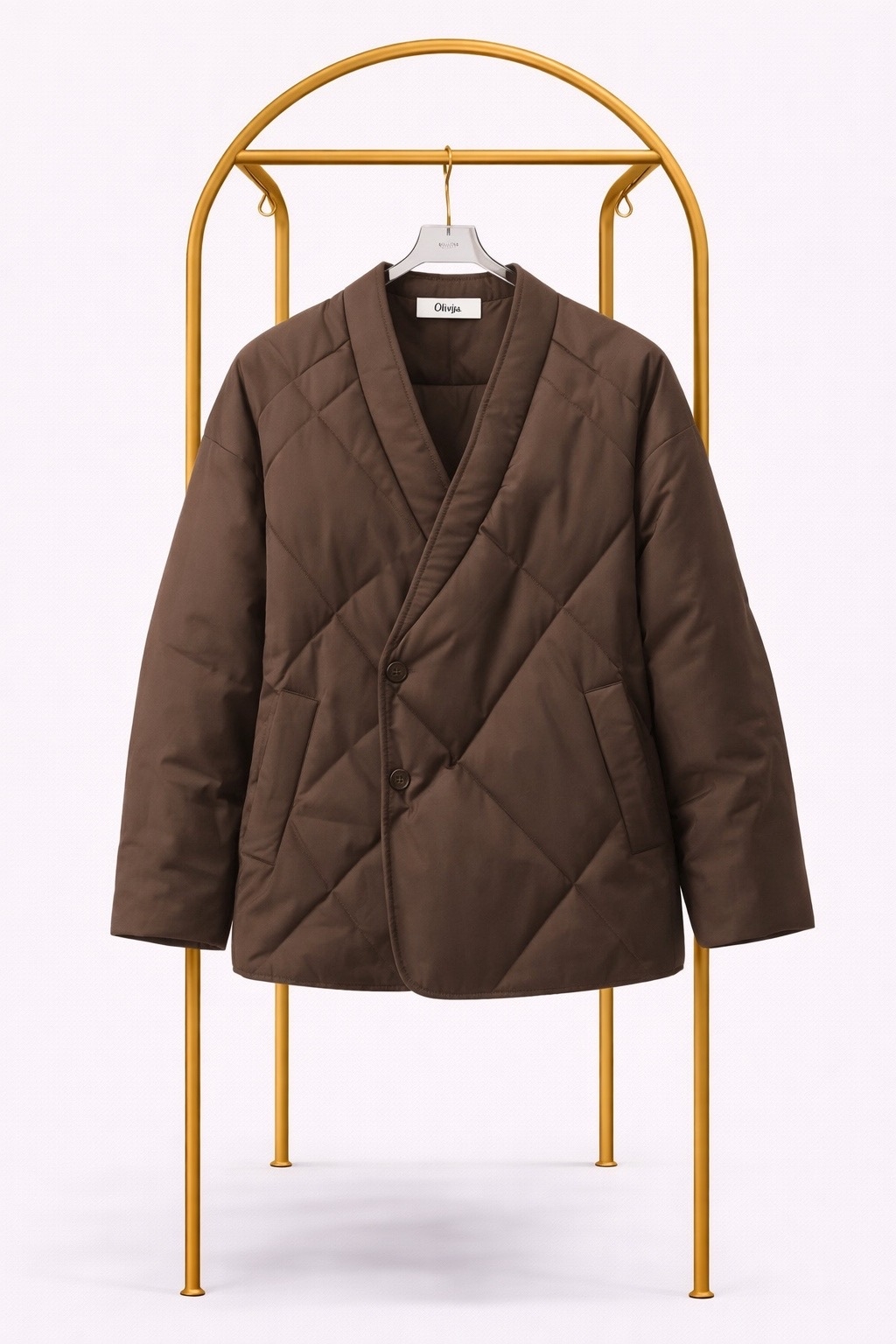 Женская стёганая куртка (коричневый оттенок)