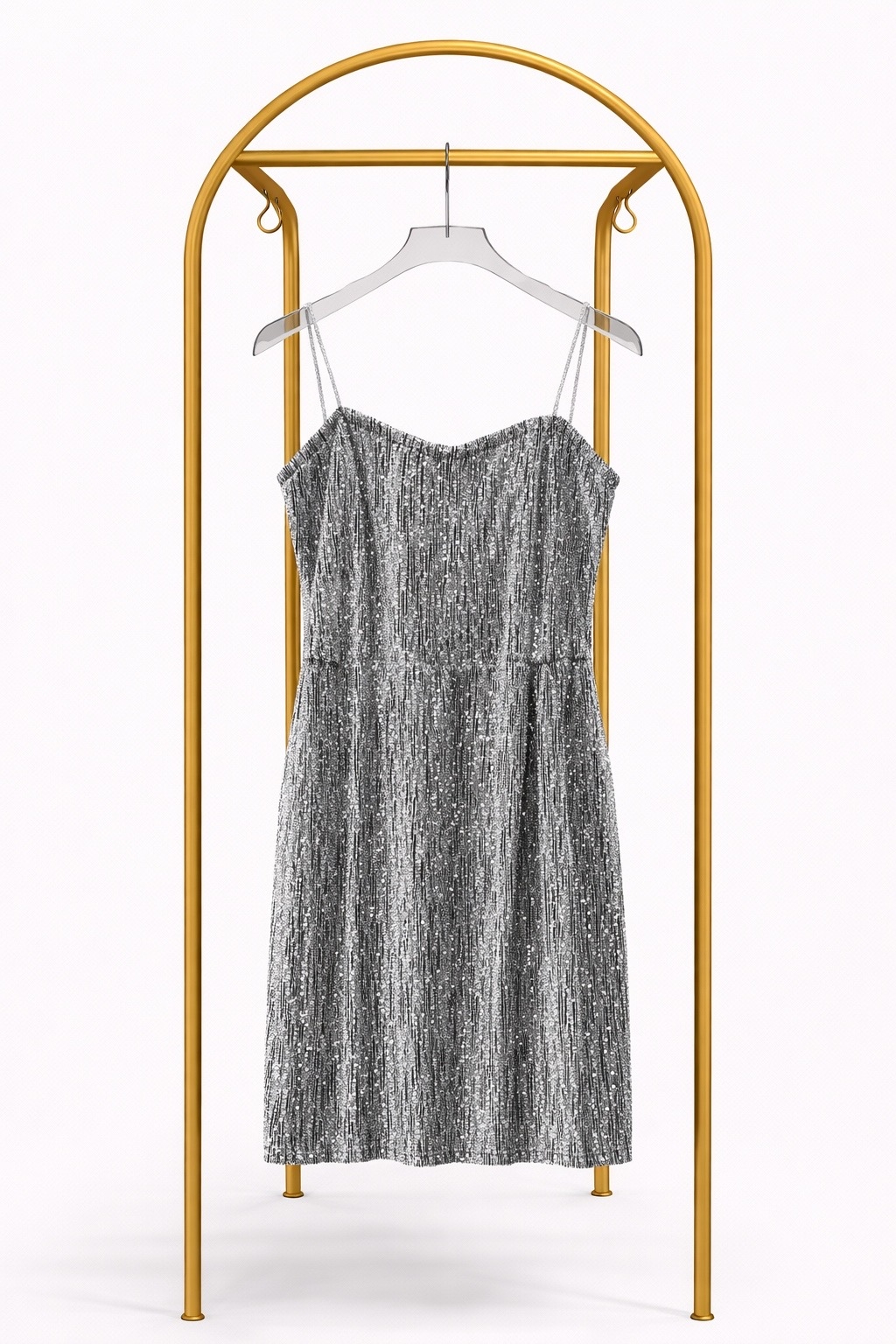 Платье с мерцающим эффектом и тонкими бретелями