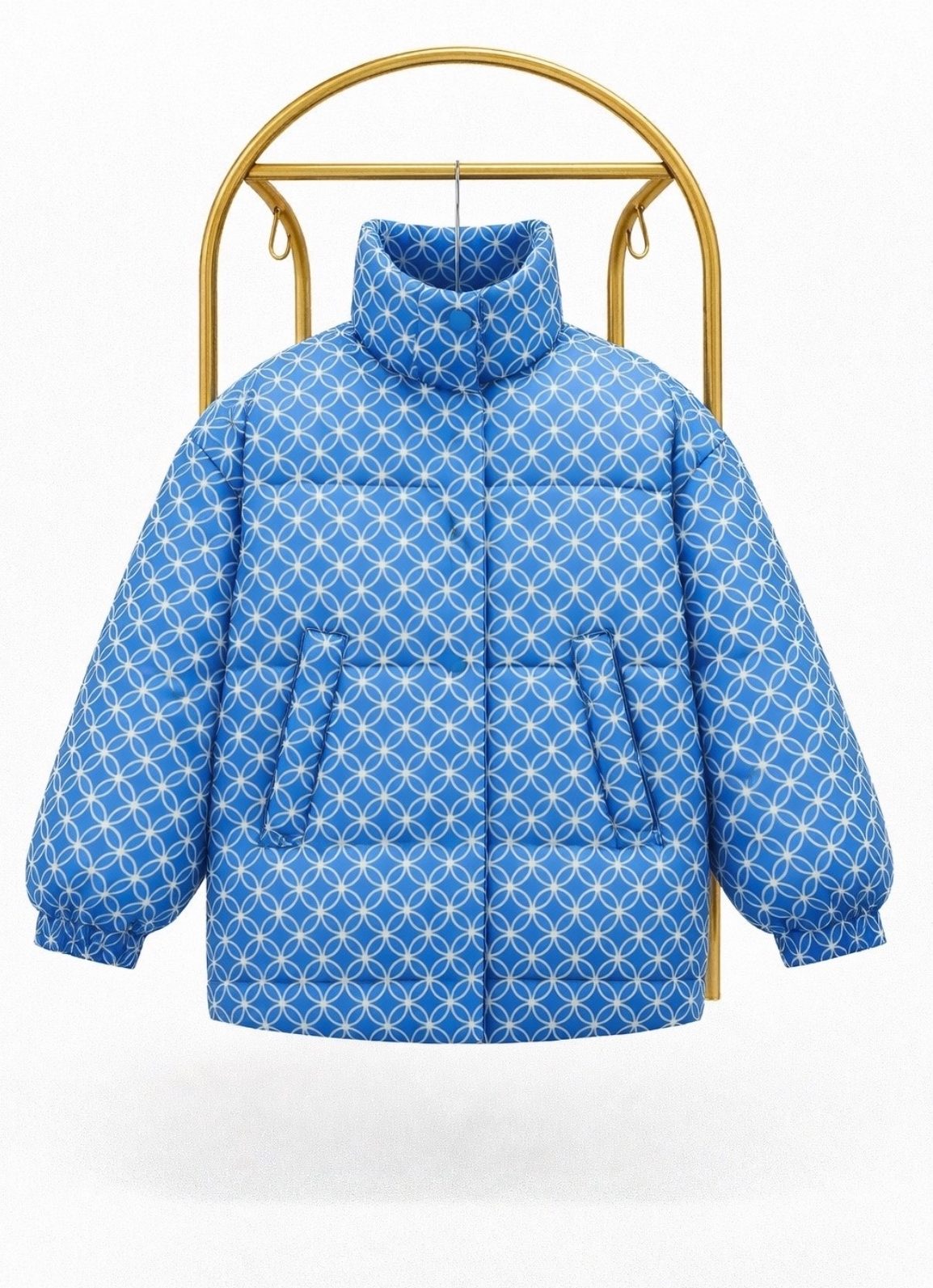 Куртка женская голубая с принтом