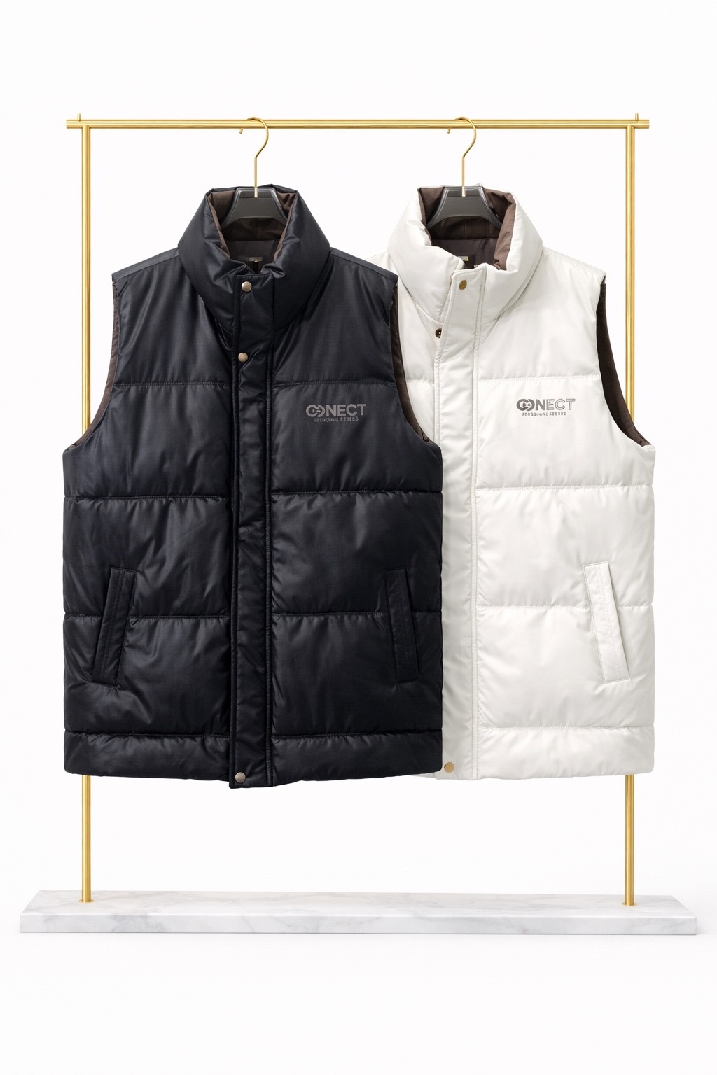 Жилет утеплённый CONECT (чёрный / молочный)
