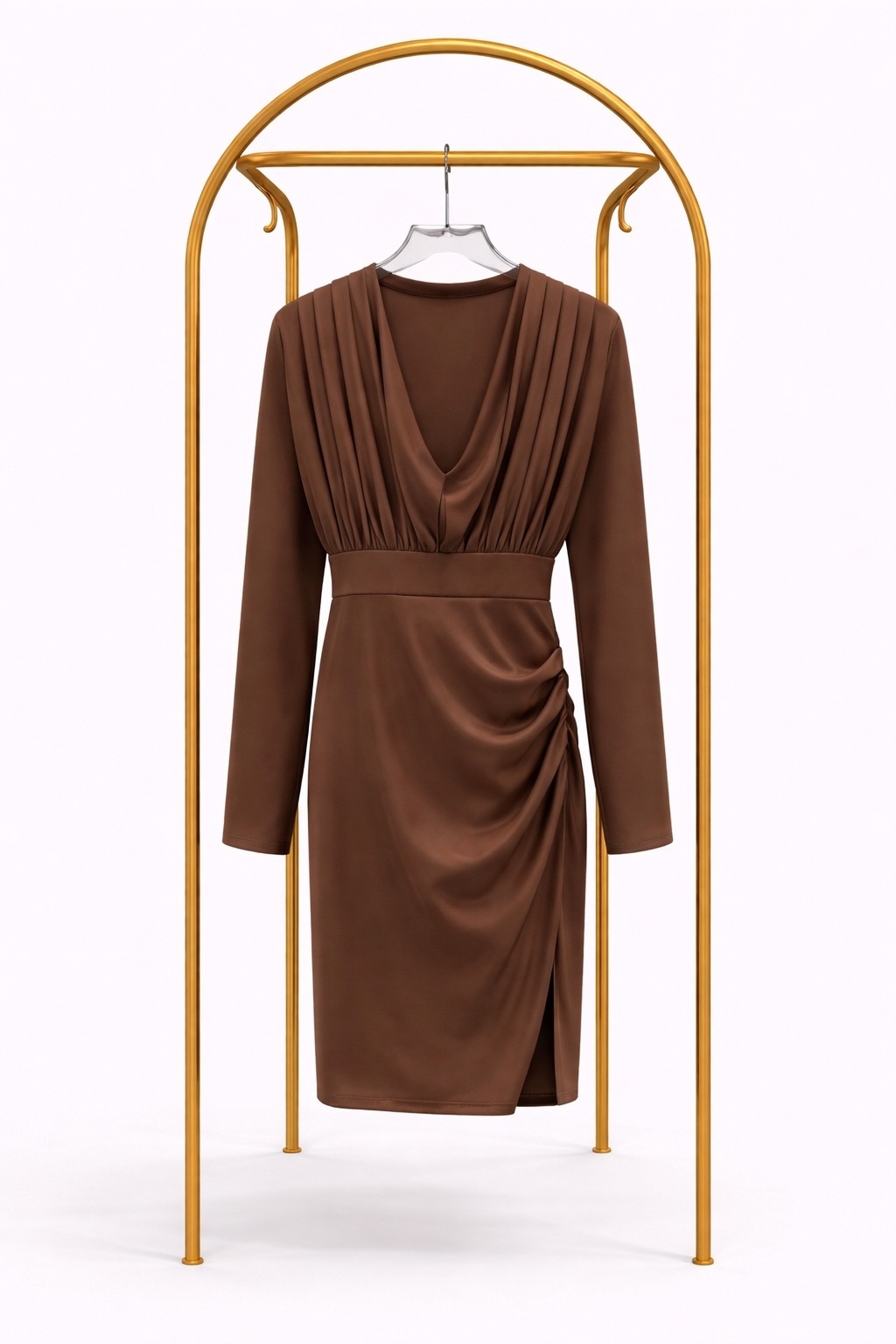 Платье коричневое (драпировка)