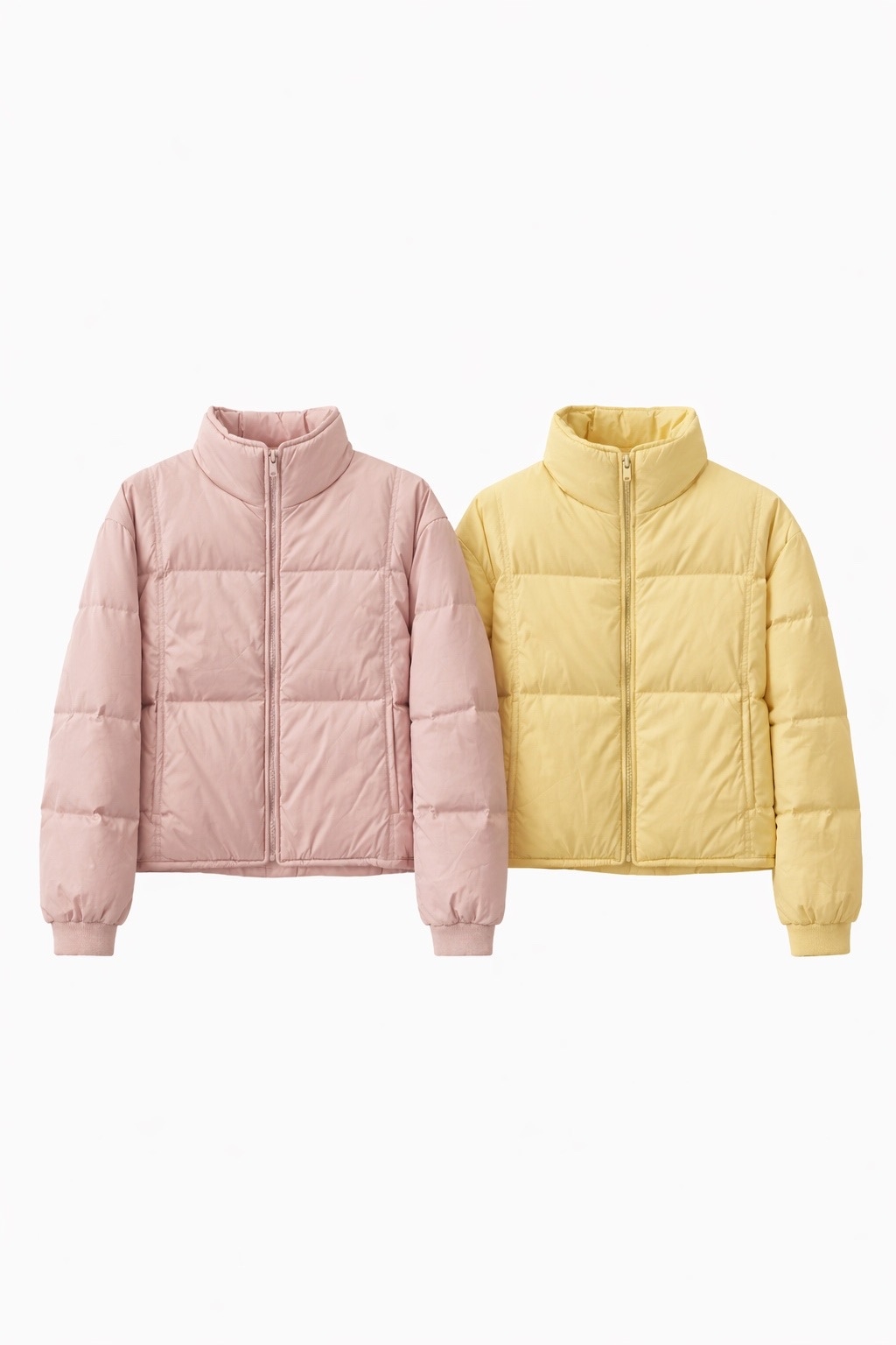 Укороченная куртка (розовая / жёлтая)