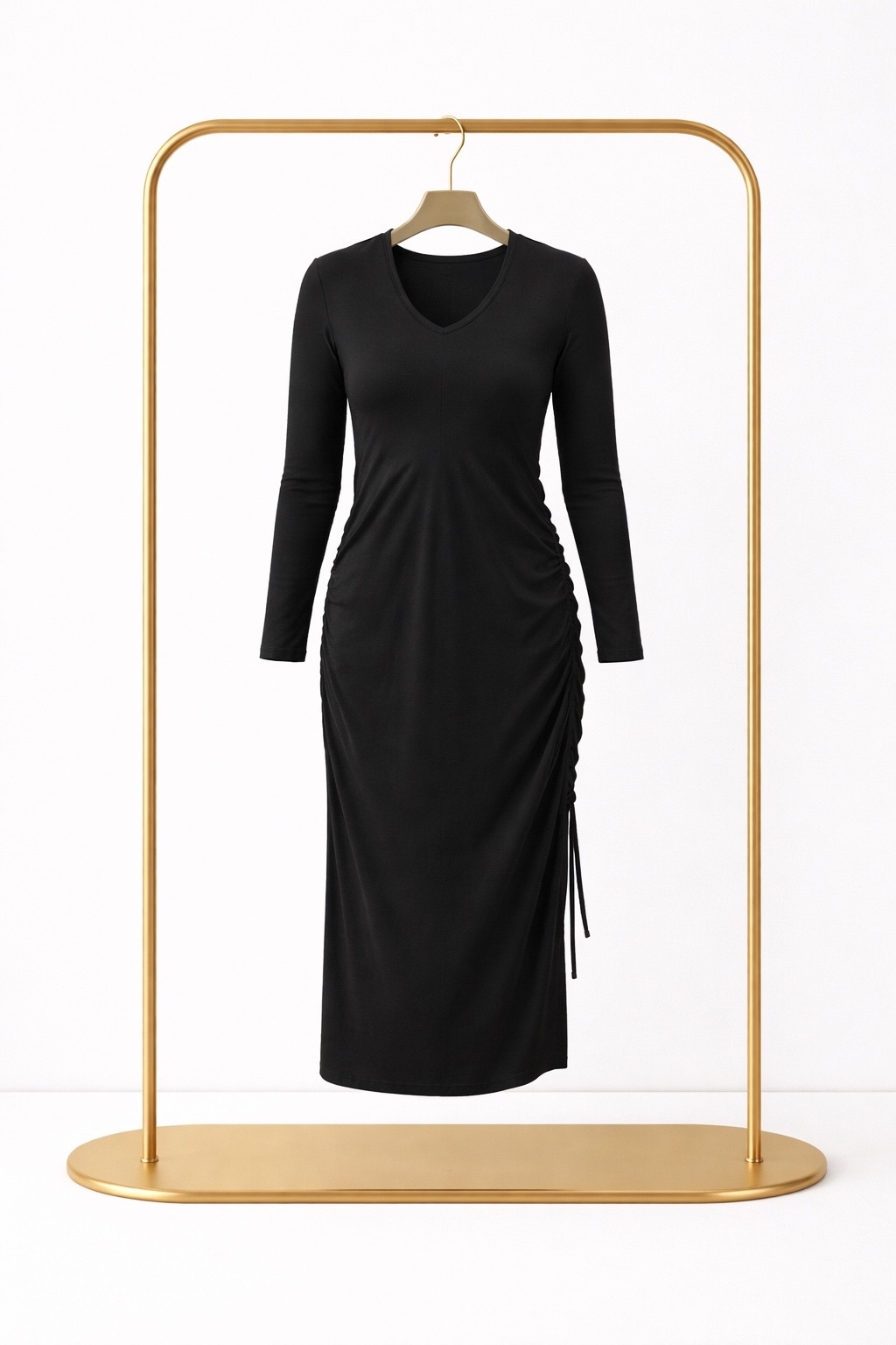 Платье (чёрное с драпировкой)