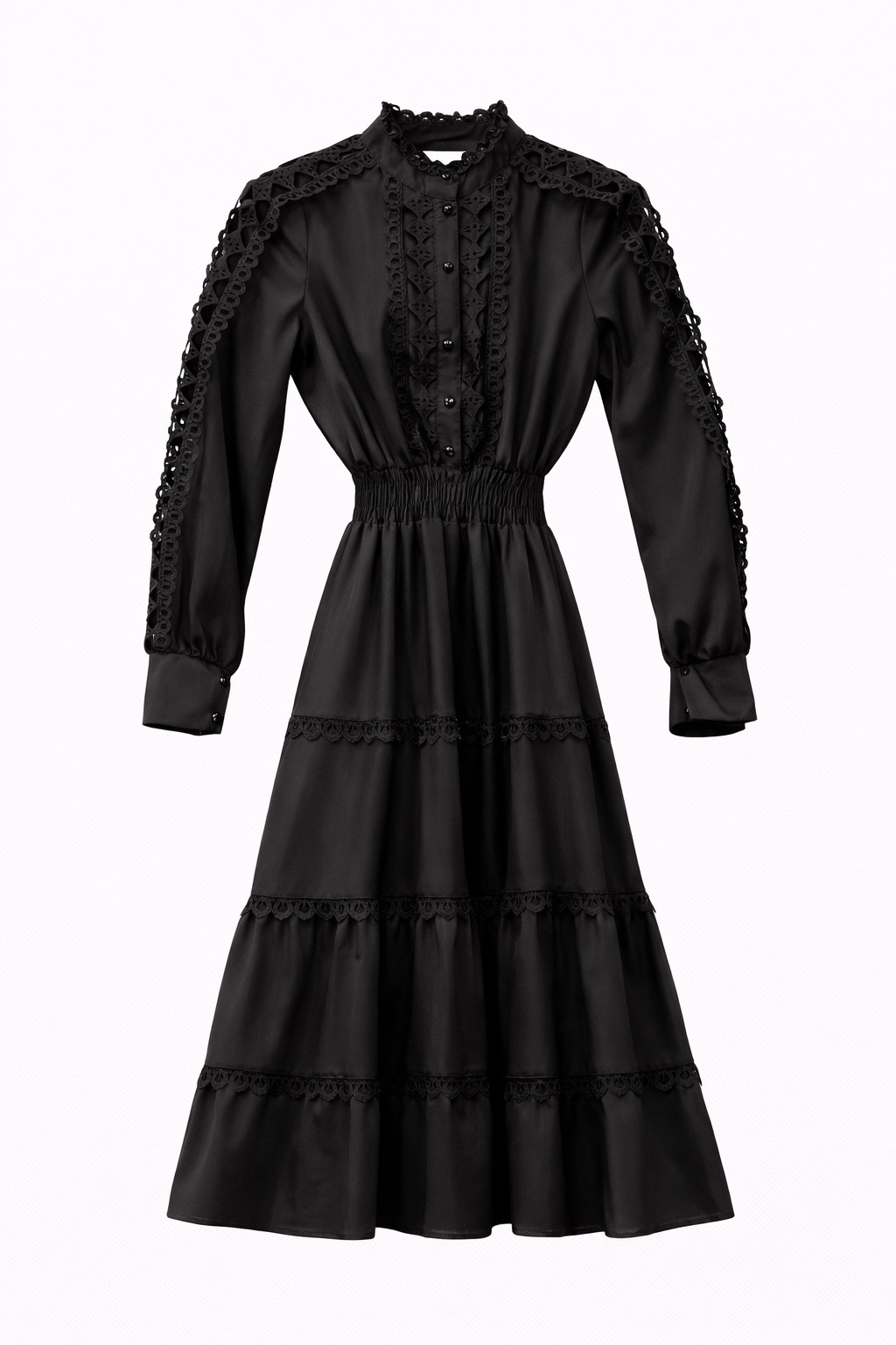 Платье с кружевом (чёрное)