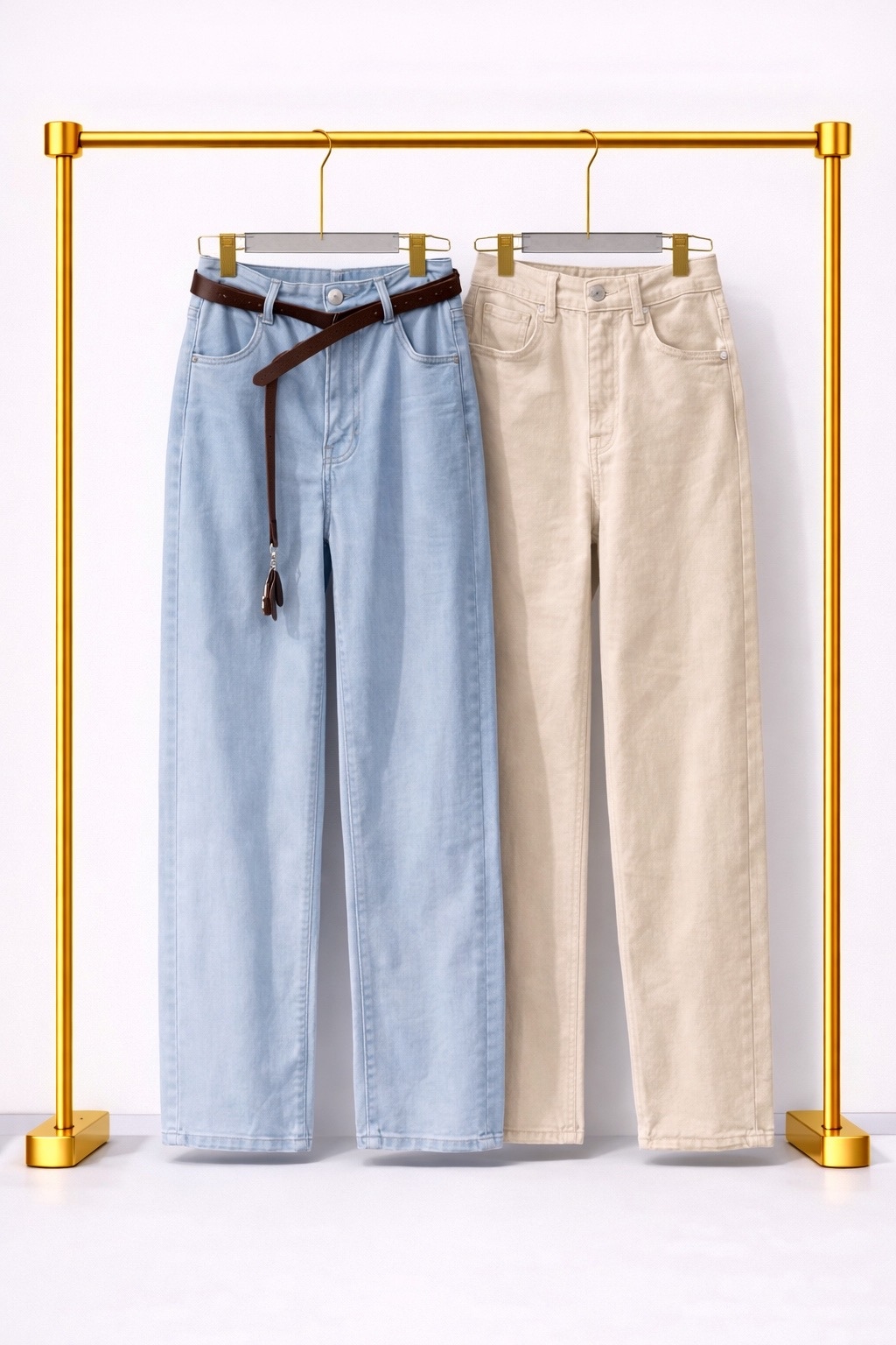 Женские джинсы (голубые и бежевые)