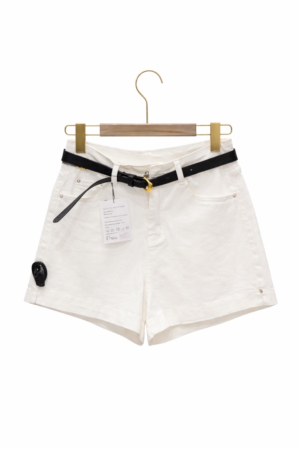 Шорты джинсовые (белые с ремнём)