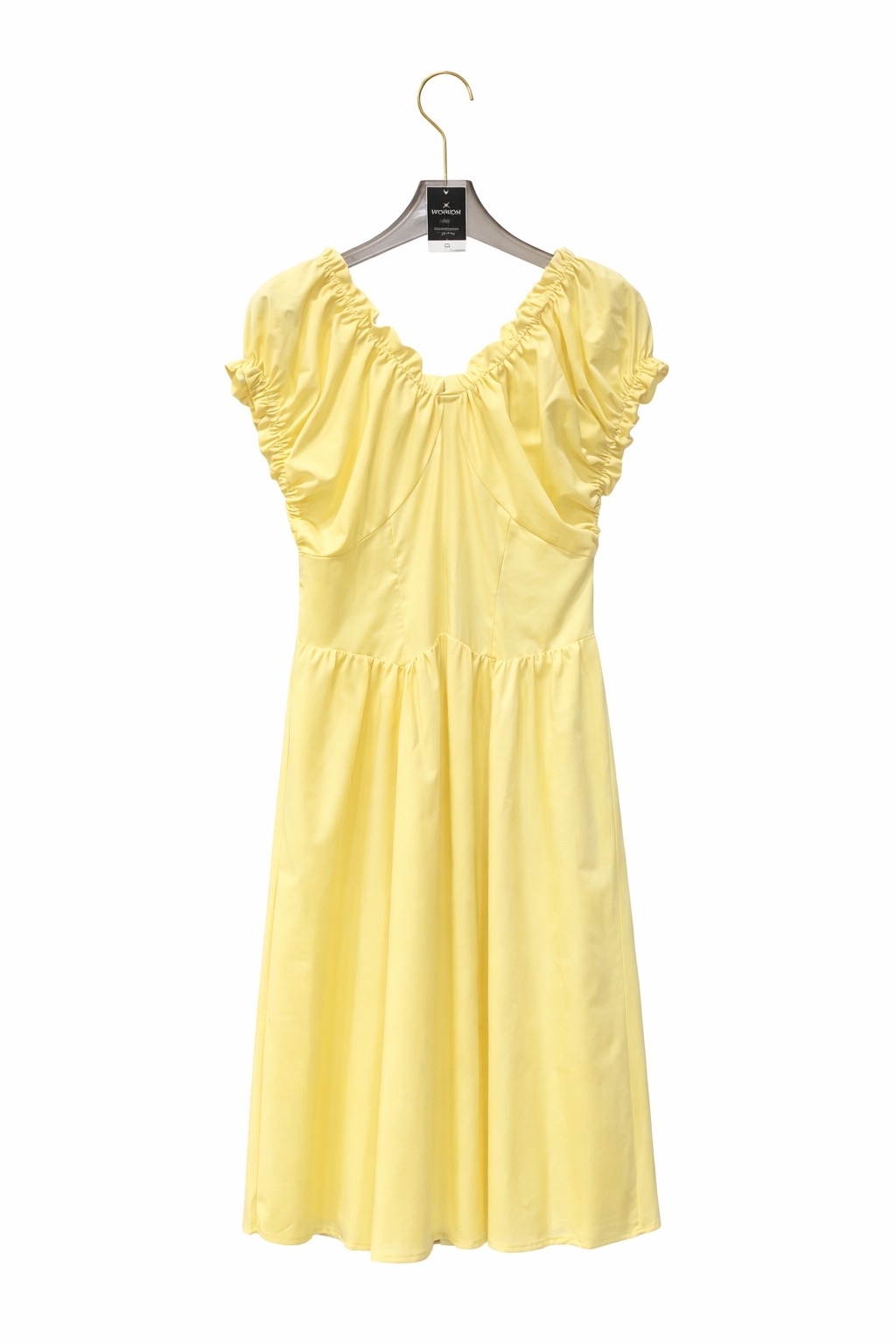 Платье с драпировкой (жёлтое)