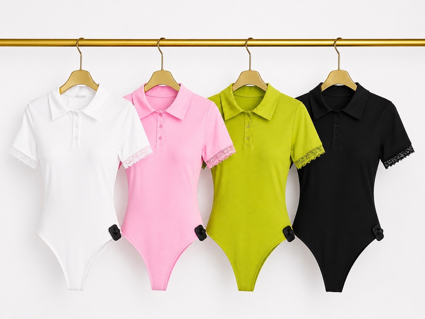 Боди-поло с кружевом (разные цвета)