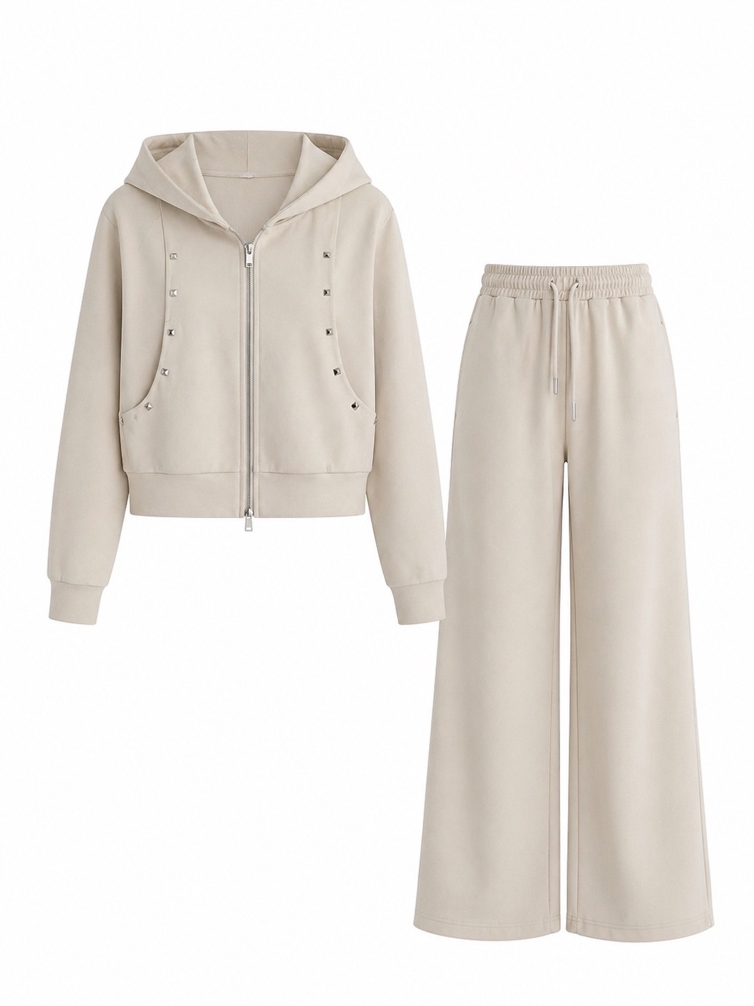 Спортивный костюм (бежевый с декором)