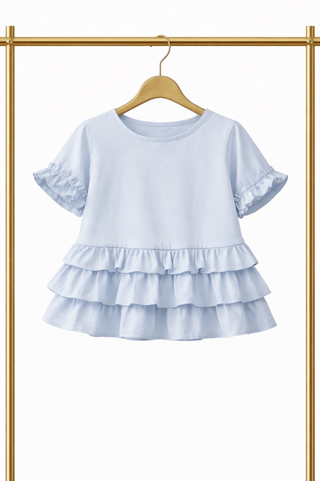 Блуза (голубая с рюшами)