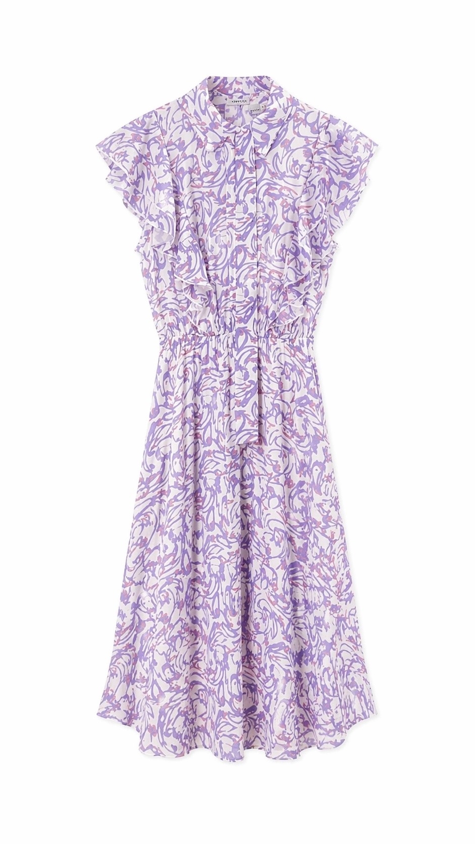 Платье с принтом (сиреневое)