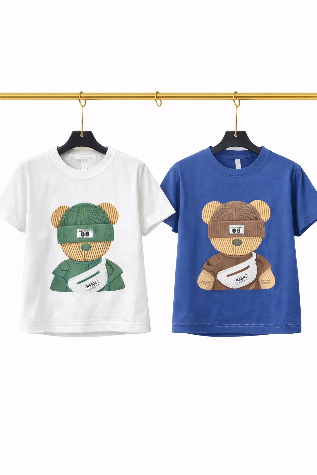 Детские футболки с принтом (мишки)