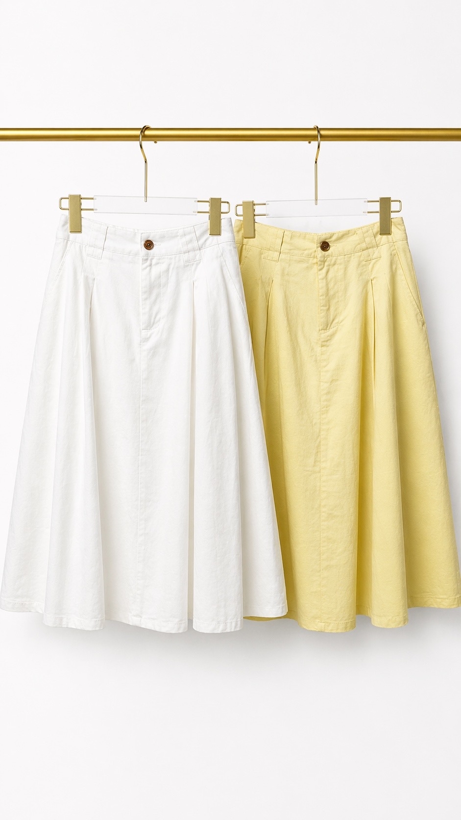 Юбки миди (белая и нежно-жёлтая)