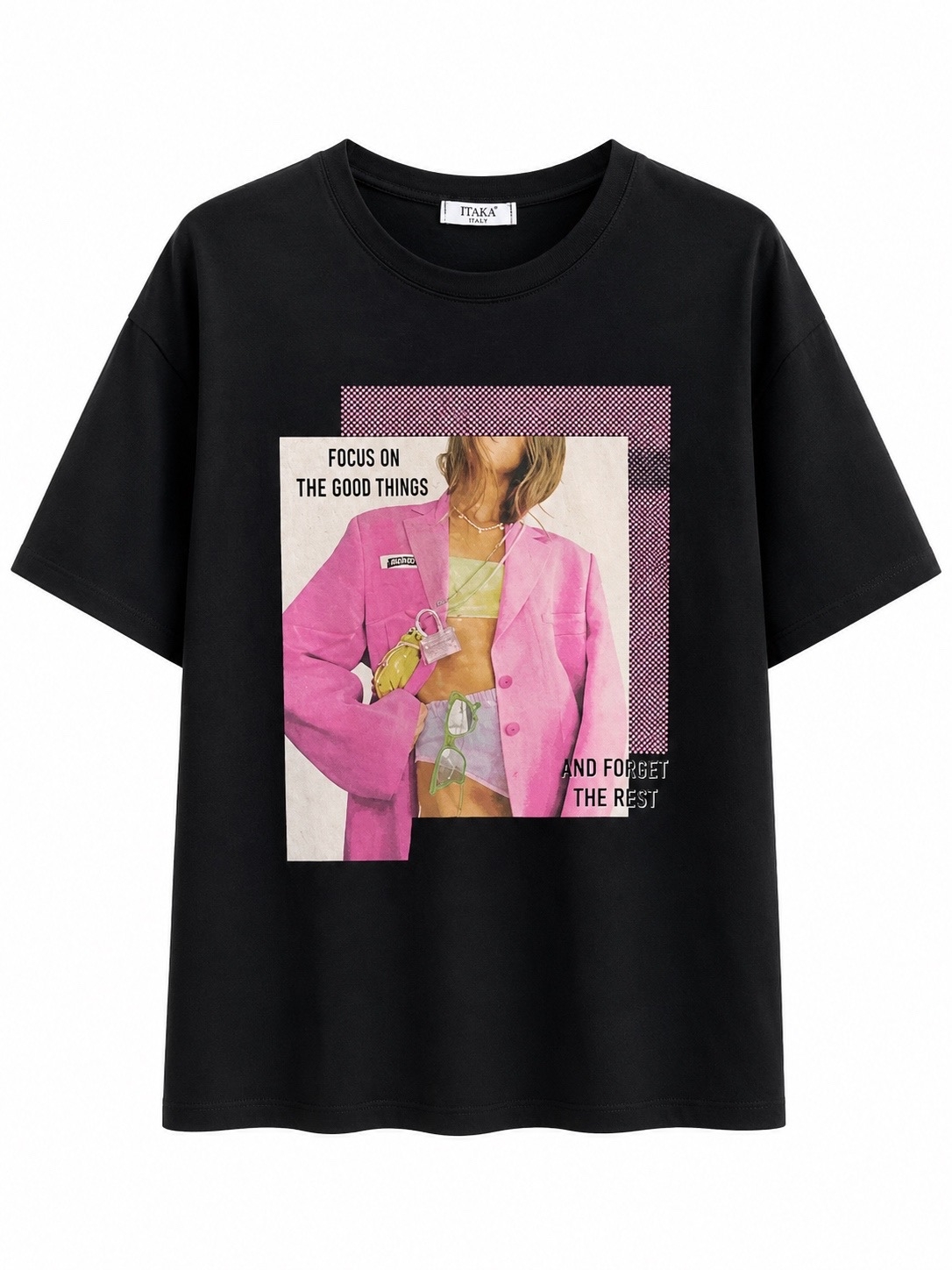 Черная футболка с принтом Fashion